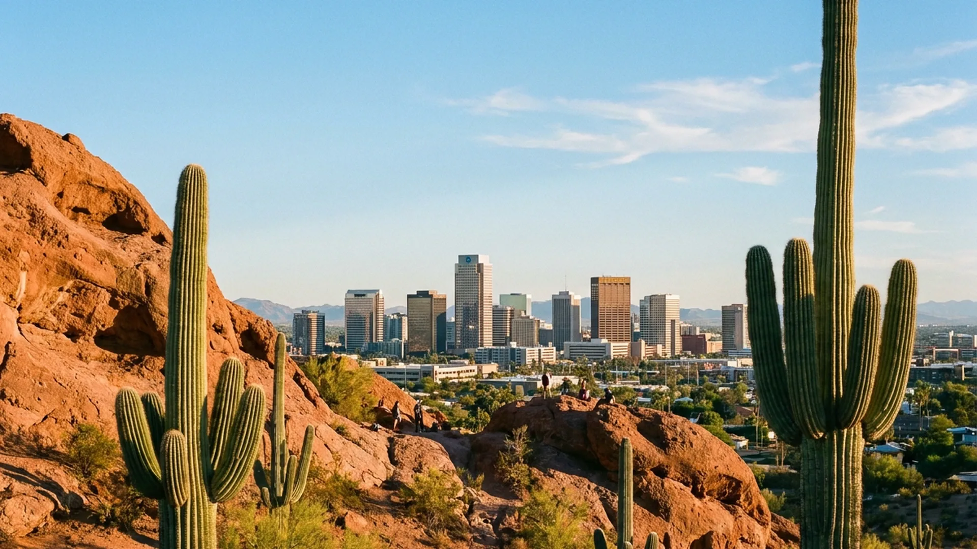 Phoenix Arizona Skyline Banner with Premium Bins Dumpster Rental